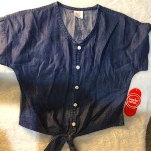 2 shirts 1-Jean, 1 yellow girls shirt size 4-5 XS Wonder Nation